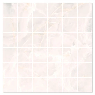 Marmor Mosaik Klinker <strong>Lux Cirrus</strong>  Vit Polerad 30x30 (5x5) cm